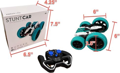 Dynamic 2.4GHz Stunt Car with Remote Control, Double-Sided 360-Degree Rotation, All-Wheel Drive Stunt Vehicle, with LED Lights, for Kids (Green) in Saudi Arabia