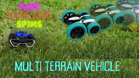 Dynamic 2.4GHz Stunt Car with Remote Control, Double-Sided 360-Degree Rotation, All-Wheel Drive Stunt Vehicle, with LED Lights, for Kids (Green) in Saudi Arabia