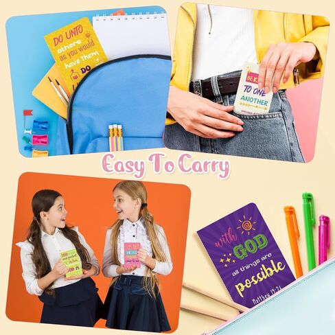 Faccito Bible Verse Notebook Christian Inspirational Mini Notepads Scripture Small Notebook Religious Motivational Small Pocket Notepads Christian Gifts for Kids School Office (Colorful,24 Pcs) in Saudi Arabia
