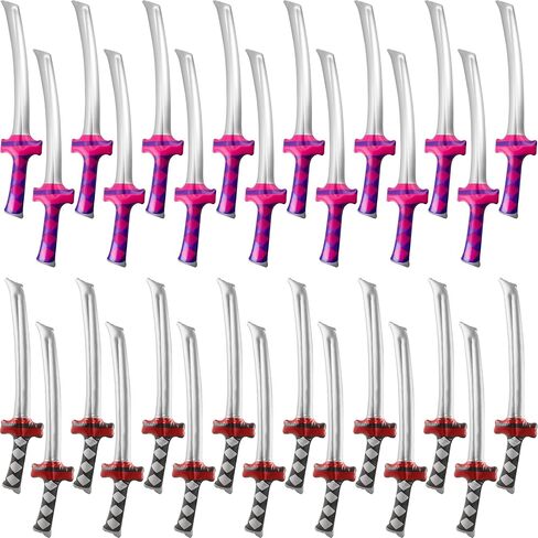 30 Pack 30 Inch Inflatable Ninja Katana Blow up Samurai Sword Inflatable Weapons for Kids Halloween Pool Birthday Party Supplies in Kuwait