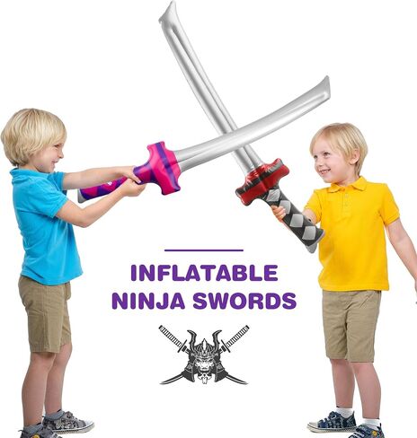 30 Pack 30 Inch Inflatable Ninja Katana Blow up Samurai Sword Inflatable Weapons for Kids Halloween Pool Birthday Party Supplies in Kuwait