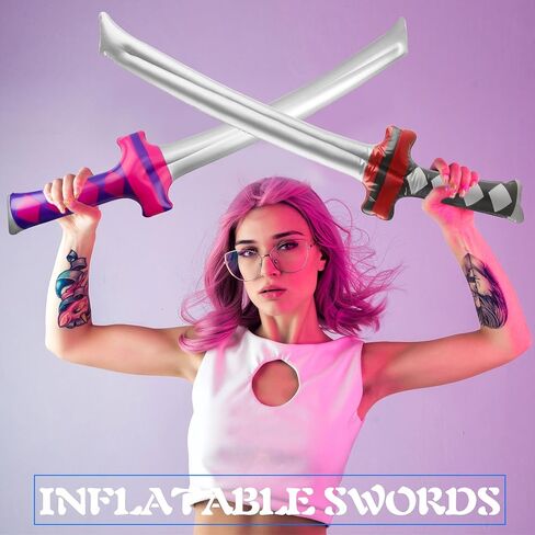 30 Pack 30 Inch Inflatable Ninja Katana Blow up Samurai Sword Inflatable Weapons for Kids Halloween Pool Birthday Party Supplies in Kuwait