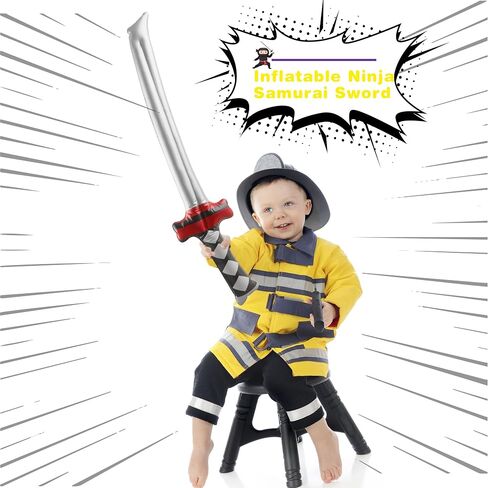 30 Pack 30 Inch Inflatable Ninja Katana Blow up Samurai Sword Inflatable Weapons for Kids Halloween Pool Birthday Party Supplies in Kuwait