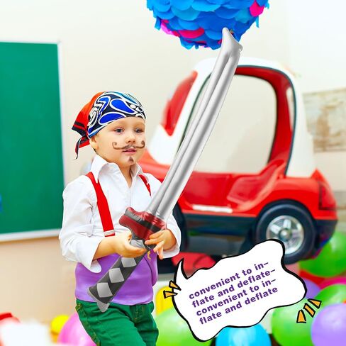 30 Pack 30 Inch Inflatable Ninja Katana Blow up Samurai Sword Inflatable Weapons for Kids Halloween Pool Birthday Party Supplies in Kuwait