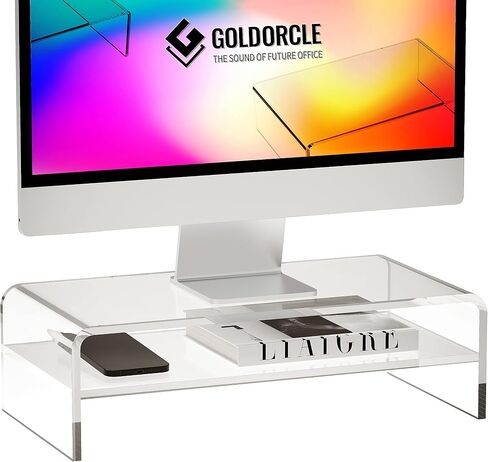 Acrylic Monitor Stand Riser Clear Computer Monitor Stand (Big) in Saudi Arabia
