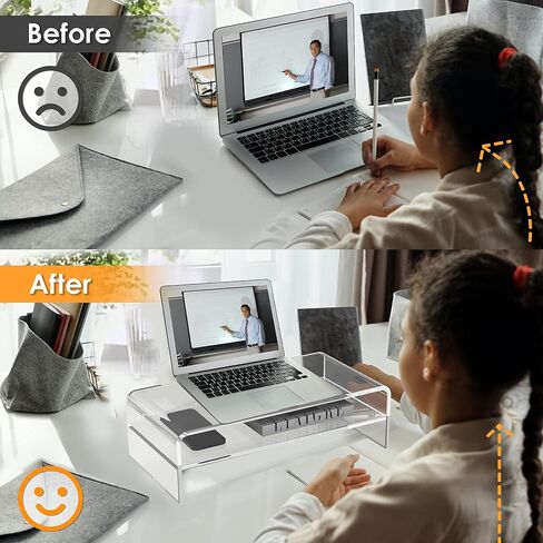 Acrylic Monitor Stand Riser Clear Computer Monitor Stand (Big) in Saudi Arabia
