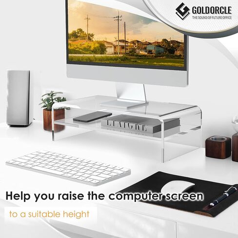 Acrylic Monitor Stand Riser Clear Computer Monitor Stand (Big) in Saudi Arabia