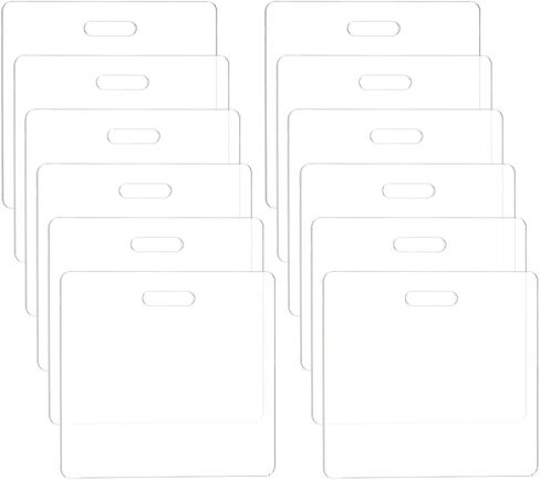 BENECREAT 12pcs Acrylic Badge Buddy, 3.1x3.3inch DIY Badge Buddy Blanks Set for Nurse, Teacher, Lab Tech, Receptionist, Hole: 20.2x5.2mm in Kuwait