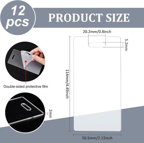 BENECREAT 12pcs Acrylic Badge Buddy, 3.1x3.3inch DIY Badge Buddy Blanks Set for Nurse, Teacher, Lab Tech, Receptionist, Hole: 20.2x5.2mm in Kuwait