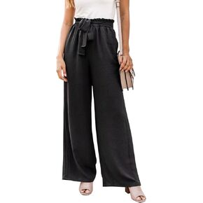 Viwedo سراويل نسائية واسعة الساق عالية الخصر سراويل فضفاضة غير رسمية مع جيوب in Kuwait