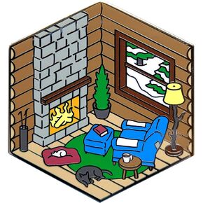 Pinsanity Isometric Cozy Cabin Enamel Lapel Pin