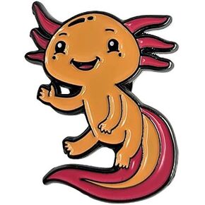 Waving Axolotl Enamel Pin with Safety Backing