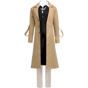 Anime Dazai Osamu Cosplay Costume Outfit US Size
