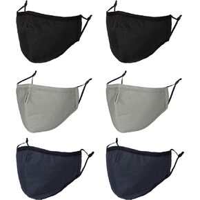 WITHMOONS 6PCS Cotton Face Bandana Reusable Washable with Pocket and Wire MH93088