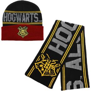 Harry Potter Hogwarts Knit Beanie and Scarf Combo Multicolored