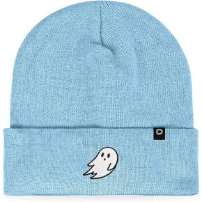 DALIX Embroidered Ghost Beanie Cap Cuffed Knit Hat Women