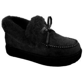 SACFOF Women's Winter Flat Boots Warm Durable Shoes Fur Lining Ankle Snow Boots Loafer Flats Platform Thick Plush Shoes