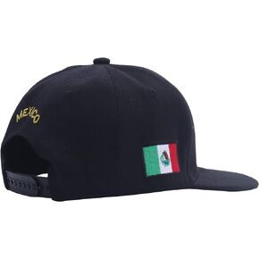 Mexico Eagle Embroidery Snapback Hat Adjustable Mexico Flag Baseball Cap Black