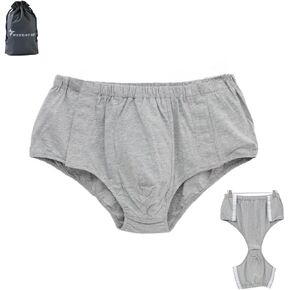 WEEOATAR Patients Underwear, Post Surgery Underwear with Snaps, Elastic Surgical Recovery Underwear, Tear Away Underwear, Medical Underwear for the Elderly, Disabled, Postpartum (Man, Blue, L)