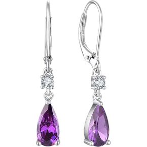 YL Teardrop Dangle Earrings for Women 925 Sterling Silver Drop Earring Cubic Zirconia Leverback Jewelry