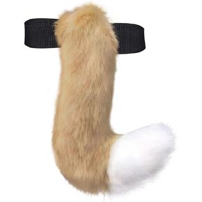 Furry Tail Faux Fur Fluffy Cat Fox Fancy Dress Adjustable Anime Cosplay Costume Party for Kids Teenager (khaki White)