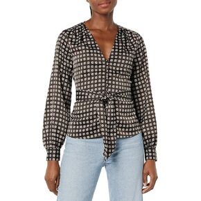 Rent The Runway Pre-Loved Geo Print Tie Front Blouse in Kuwait