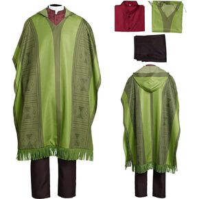 3PCS Camilo Bruno Cosplay Costume Encant Madrigal Cape Cloak Halloween Dress Up Uniform for Adult Kids