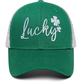 St Patricks Day Trucker Hat for Men, St Patricks Day Adjustable Washable Green Shamrock Baseball Cap in Saudi Arabia