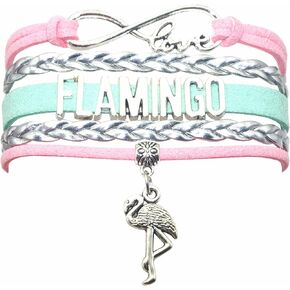 HHHbeauty Flamingo Bracelet Jewelry - Leather Infinity Love Flamingo Gifts Flamingo Jewelry Bracelet Gifts For Women, Girls, Men, Boys, Gifts Flamingo