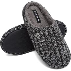 خف منزلي للجنسين للرجال والنساء داخلي من إسفنج الذاكرة الكشمير مزيج من القطن المحبوك للخريف والشتاء مضاد للانزلاق U419WMT029-بنفسجي-38-39 in Kuwait