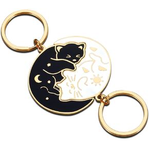 Couple Gift Keychain Cute Valentine's Day Gift for Boyfriend Girlfriend Matching Gift Couple Stuff for Him Her Cat Lover Best Friend Bestie Husband Wife for Christmas Birthday Anniversary Wedding