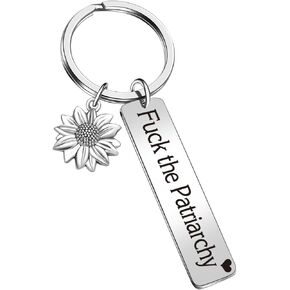 JIUSHUN Feminism Keychain For Women's Rights Gift Girl Power Keychain Coworkers Gift Daughter Gift Sister Gift