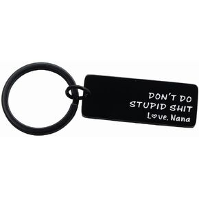 Huiuy Don't Do Stupid Shit Keychain Funny Gifts for Teen Boys Girls Graduation Gifts for Grandson Granddaughter from Grandma