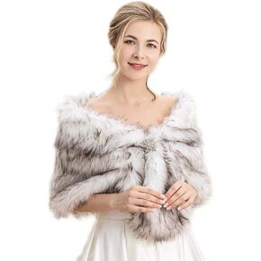 Fashband Fur Shawl Wrap Faux Fur Stole Scraves Bridal خفيف تغطية حتى الشتاء الزفاف حفلة التخرج العروس زهرة البنات in Kuwait