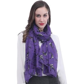 Swallow Bird Print Women's Scarf Shawl Wrap Lightweight