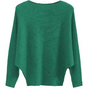 Womens Plus Size Sweaters Batwing Long Sleeve Loose Pullover Tops 1X-5X