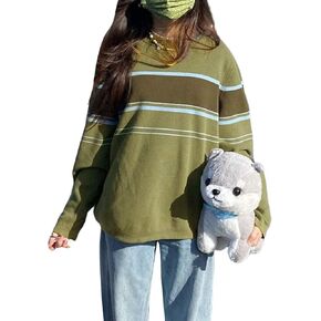 Women Oversized Sweater Long Sleeve Graphic Print Vintage Knitted Sweater Pullover Y2K Kawaii Preppy Grunge Knitwear in Kuwait