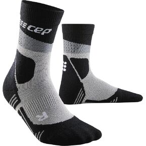 CEP Men's Crew Hiking Socks - Mid Cut Max Cushion Merino Wool Ankle Outdoor Trail Compression Socks