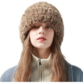 KEYDUACU Women's Winter Knitted Warm Beanie Hat, Winter Hats for Women Men Warm and Soft Furry Brimless Beanie Hat N-4