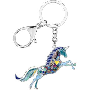Alloy Running Horse Keychain Accessories Enamel Uncorn Jewelry For Women Girls Car Wallet Charms