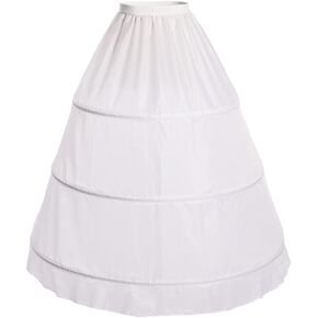 COSVENUS 3 Hoops Bustle Costume Crinoline Pannier Petticoat Cosplay Underskirt White