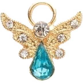 Roman Birthstone Angel Pin March Aquamarine