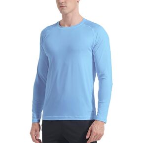 Men's Long Sleeve Dry Fit Shirts UPF 50+ Sun Protection SPF T-Shirts for Men Hiking Running Fishing in Kuwait