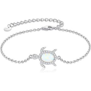 URONE Sea Turtle Anklet Bracelet for Women Sterling Silver Adjustable Beach Anklet Bracelet Beach Jewelry Gifts for Women Men