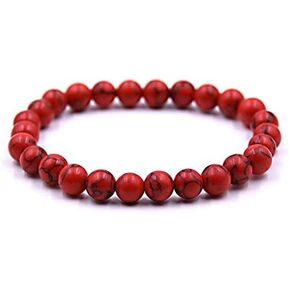 Beaded Bracelet for Men Women Natural Stone Beads Bracelet Lava volcanic Stone Stretch Healing Round Bead Bracelet