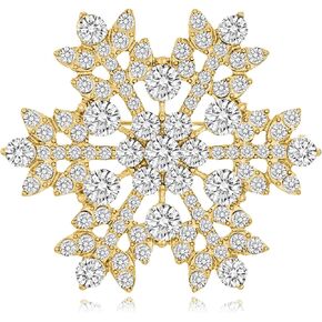 Snowflake Brooch for Women Rhinstone Brooch Lapel Pin Clothing Accessories Fashion Jewelry Christmas Gift for Mom Wife