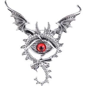 Flying Dragon Evil Eye Brooch Pin for Women Men Gold Plated Fashion Crystal Lucky Charms Vintage Brooch Eyes Lapel Pin Scarf Set Lapel Brooch Creative Dress Accessories Theme Party Jewelry