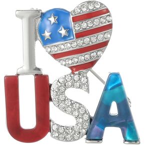MADISON TYLER 4th of July Brooches for Women | USA American Flag Lapel Pins for Women | Fashion Waving for Veterans | Independence Memorial Day 4th of July Decor Gifts