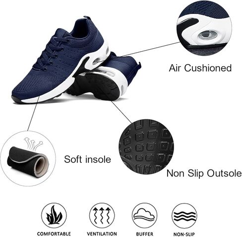 حذاء جري للرجال من يونيبون، حذاء رياضي كاجوال للمشي بتصميم شبكي قابل للتعديل وجيد التهوية in Kuwait