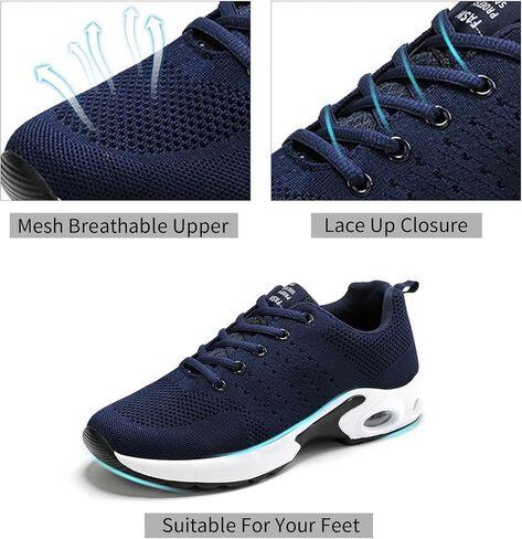 حذاء جري للرجال من يونيبون، حذاء رياضي كاجوال للمشي بتصميم شبكي قابل للتعديل وجيد التهوية in Kuwait